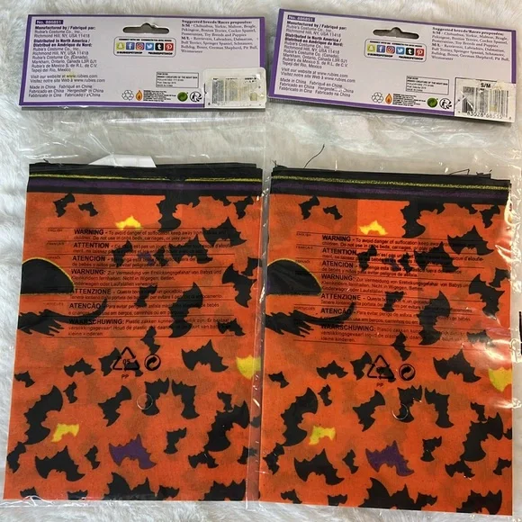 DOG Bandanas Halloween NeckTies NEW LOT of 3 Black Orange 2 size SM 1 size M/L - Picture 15 of 16